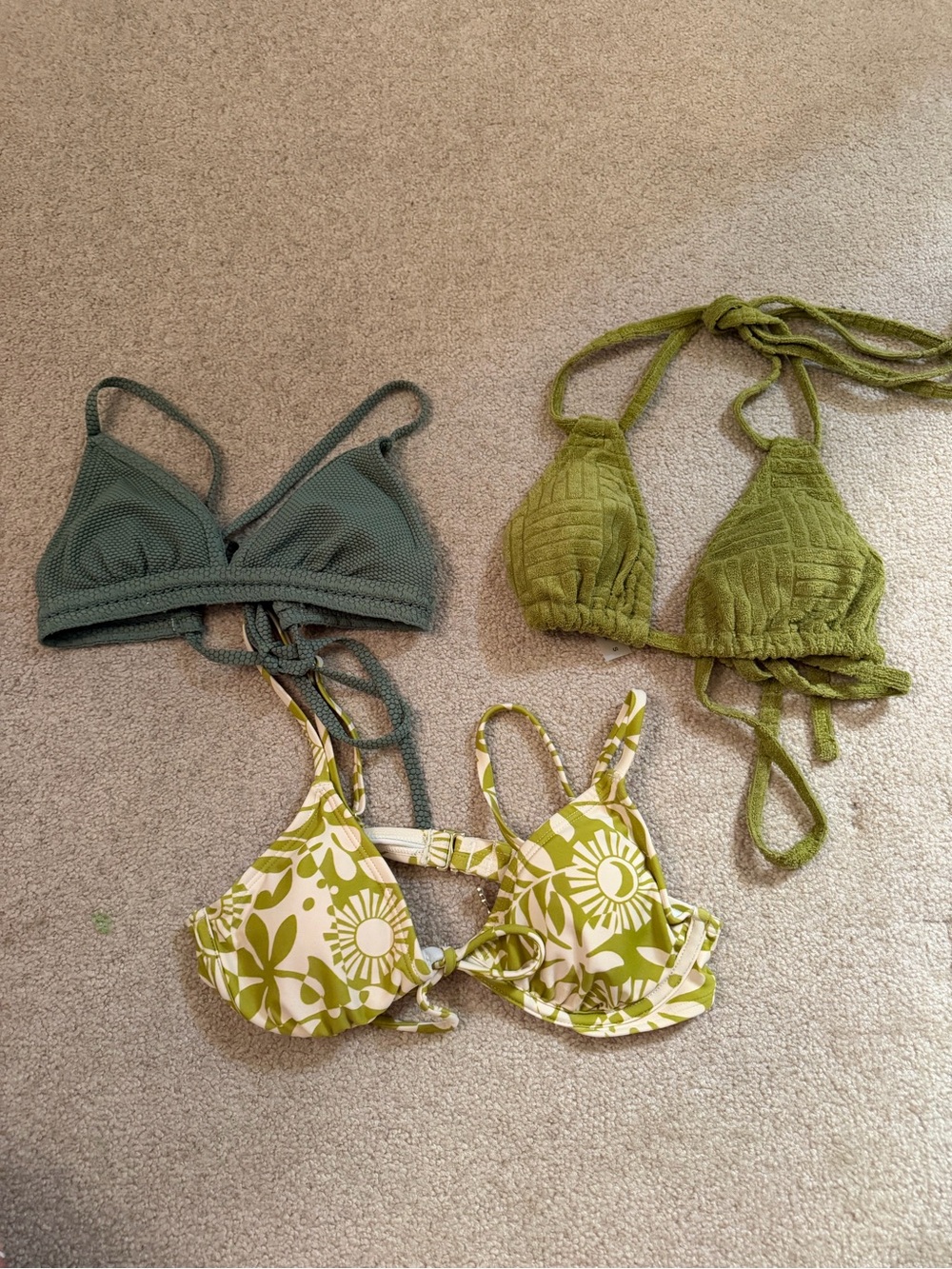 Target Green & Olive Triangle Bikini Tops - Mixed Styles